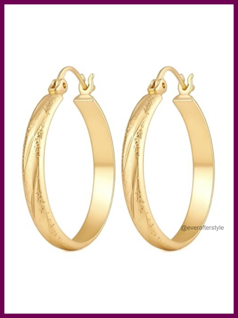 14K Gold Plated Hoop Earrings for Women Hypoallergenic Lightweight